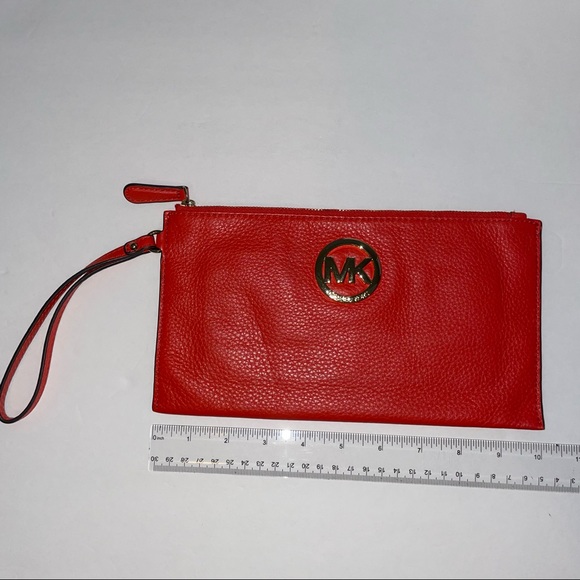 Michael Kors large wristlet orange/red - Picture 6 of 9